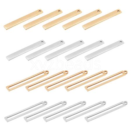 DICOSMETIC 20Pcs 2 Style 201 Stainless Steel Pendants STAS-DC0001-56-1