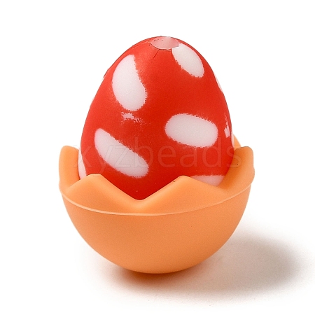Easter Eggshell Food Grade Eco-Friendly Silicone Focal Beads LS-SIL-Q022-06C-1