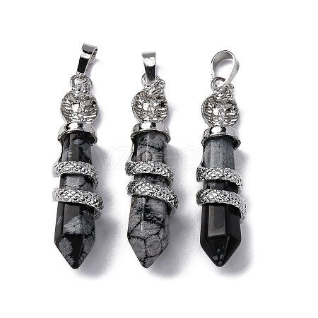 Synthetic Snowflake Obsidian Pendants G-A241-01P-05-1