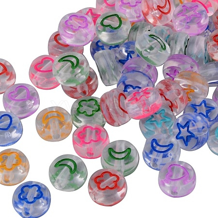 Transparent Clear Acrylic Enamel Beads sgMACR-SZ0001-12-1