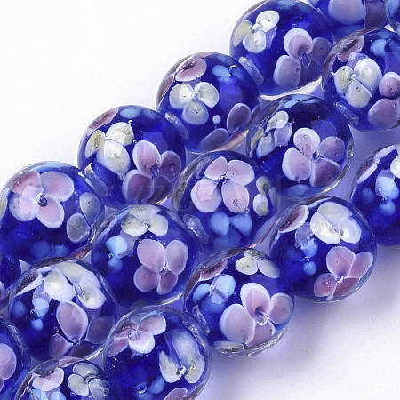 Handmade Lampwork Beads Strands LAMP-T007-04E-1