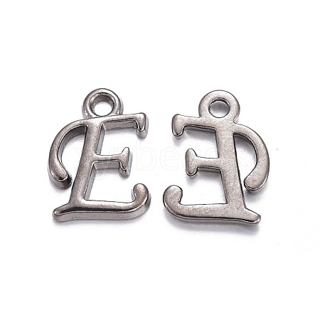 Gunmetal Plated Alloy Letter Pendants LS-PALLOY-J718-01B-E-1