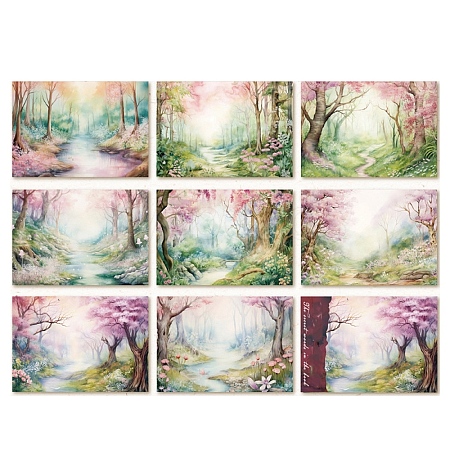 40Pcs 8 Styles Tree Scrapbooking Paper Pads PW-WG56939-02-1