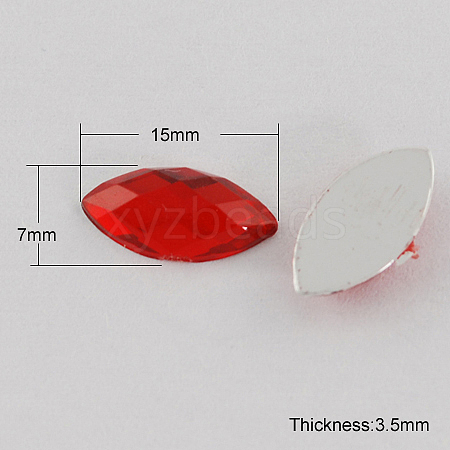 Acrylic Rhinestone Cabochons ACRT-S004-15x7mm-05-1