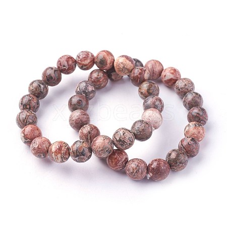 Natural Leopard Skin Jasper Beads Stretch Bracelets X-BJEW-F380-01-B12-1