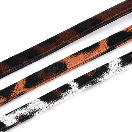 5M Flat Leopard Print PU Leather Double Fold Bias Tape LC-N006-03B-1