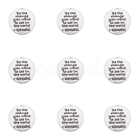 Tibetan Style Alloy Quote Pendants PALLOY-CJ0006-01-1