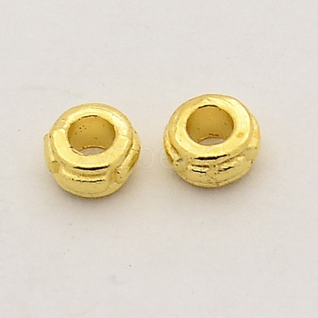 Golden Rondelle Alloy Spacer Beads PALLOY-N0002-05G-1