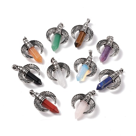 Natural & Synthetic Gemstone Pointed Pendants G-G855-08AS-1