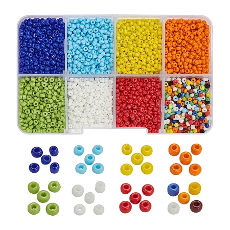 8 Colors Glass Seed Beads SEED-YW0001-59-1