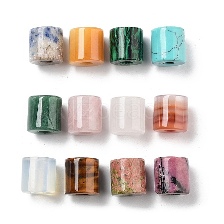 Natural & Synthetic Mixed Gemstone European Beads G-P520-05-1
