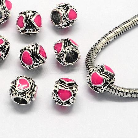 Enamel Alloy European Beads PALLOY-S079-001D-1