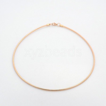 Casual Style 304 Stainless Steel Choker Necklaces STAS-O037-02RG-1