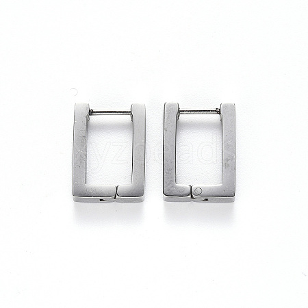 304 Stainless Steel Huggie Hoop Earrings X-STAS-S103-22P-1