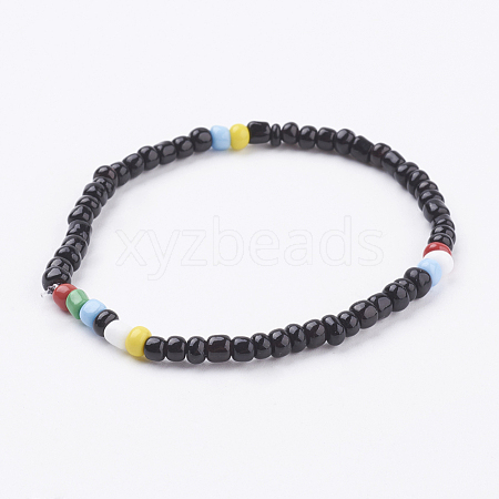 Glass Seed Beads Stretch Bracelets BJEW-JB03435-05-1