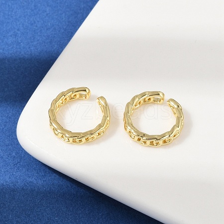 Brass Cuff Earrings EJEW-H154-04G-1