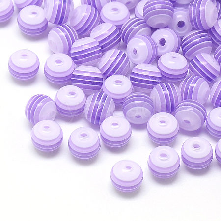 Transparent Stripe Resin Beads LS-RESI-S345-6mm-06-1
