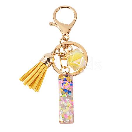Alloy Resin Polygon Keychains KEYC-TADJ0002-03G-I-1
