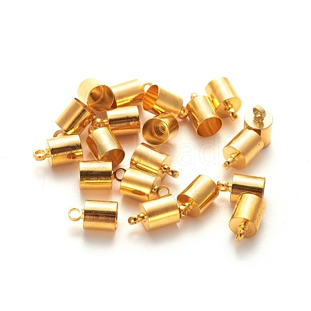 Brass Cord Ends KK-EC041-G-NF-1