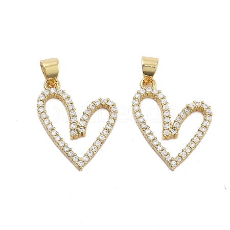 Brass With Cubic Zirconia Pendants KK-Q006-14G-1