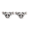 316 Surgical Stainless Steel Shield Barbell Hoop Earrings EJEW-Z050-54AS-1