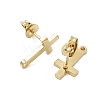 Cross Ion Plating(IP) 304 Stainless Steel Stud Earring Findings STAS-I206-128G-2