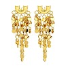 Glitter Brass Tassel Glossy Flakes Stud Earrings EJEW-Q391-18G-2