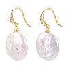 Baroque Natural Pearl Dangle Earrings with Cubic Zirconia PEAR-N020-15B-2