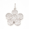 Brass Micro Pave Cubic Zirconia Pendants ZIRC-T004-17P-1