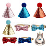 Polyester Dog Bow Ties and Birthday Hat AJEW-DR0001-60-1