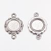 Antique Silver Alloy Tibetan Style Cabochon Connector Settings X-TIBEP-0578-S-FF-2