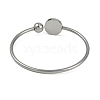 304 Stainless Steel Blank Bangle Bases with Flat Round Tray STAS-Z088-01P-05-3