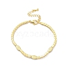 Enamel Horse Eye Link Bracelet with Clear Cubic Zirconia Tennis Chains BJEW-G650-02G-3