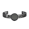 304 Stainless Steel Blank Cuff Bangle Bases with Flat Round Tray SA-CBA82C8-04B-EB-2