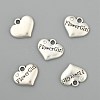 Wedding Party Supply Antique Silver Alloy Rhinestone Heart Carved Word Flower Girl Wedding Family Charms ALRI-N005-28A-2