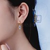 Fish 925 Sterling Silver Micro Pave Cubic Zirconia Leverback Earrings for Woman EJEW-Q384-03G-3