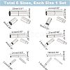 6 Sets 6 Styles 304 Stainless Steel Bayonet Clasps STAS-UN0037-37-3