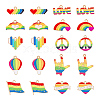 GOMAKERER 40Pcs 10 Style Rainbow Color Pride Alloy Enamel Pendants ENAM-GO0001-06-1