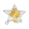 Electroplated Natural Quartz Faceted Copper Wire Wrapped Pendants PALLOY-TA00443-04-2