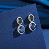 925 Sterling Silver Cubic Zirconia Dangle Stud Earrings EJEW-L294-014P-5