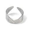 Non-Tarnish Stainless Steel V Shaped Cuff Rings RJEW-L114-01P-2