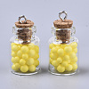 Glass Wishing Bottle Pendant Decorations GLAA-N037-01I-2