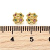 Flower Brass Micro Pave Cubic Zirconia Bead Caps KK-K300-01C-G-3