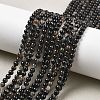 Natural Black Tourmaline Beads Strands X-G-Q031-A01-4mm-1