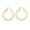 Brass Two Tone Hoop Earrings EJEW-B117-06D-M-4