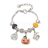 Halloween Alloy Enamel Charm Bracelets BJEW-JB12008-2