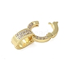 Brass Micro Pave Clear Cubic Zirconia Fold Over Clasps KK-P290-15G-2