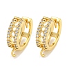 Rack Plating Brass Micro Pave Cubic Zirconia Hoop Earring Findings EJEW-C102-21A-G-1