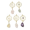 Raw Rough Natural Mixed Gemstone Coppwer Wire Wrapped Big Pendants G-G314-02G-1