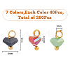 HOBBIESAY 280Pcs 7 Colors Electroplate Glass Charms FIND-HY0001-33-2